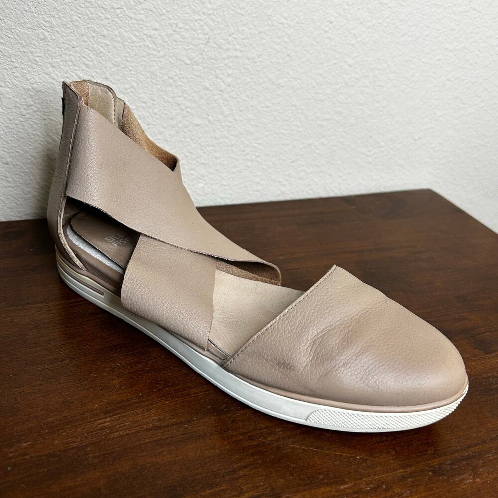 Eileen Fisher Nude/Taupe Leather Wrap Sandal Sneakers